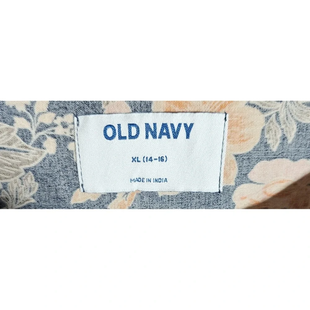 NWT Old Navy Floral Dress Girls Size XL 14-16‎ Keyhole Ruffle Hem Puff Sleeve